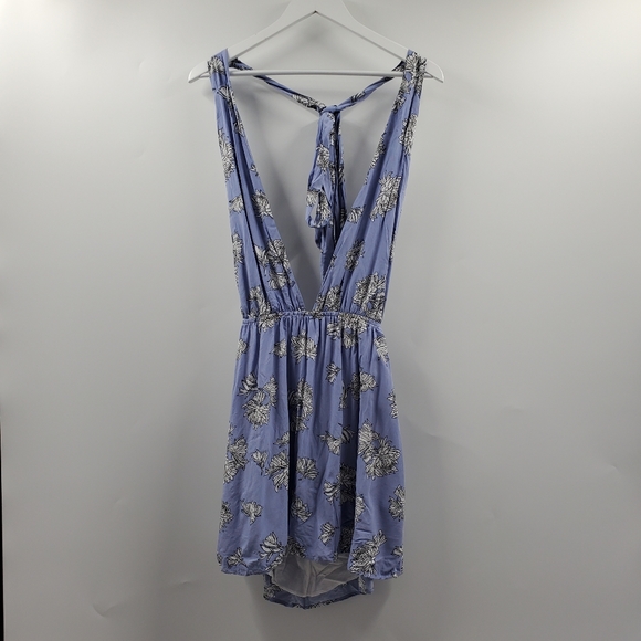 Tobi Sammi Multi Way Dress Blue Floral Printed Baby Doll Boho Halter - Picture 4 of 11